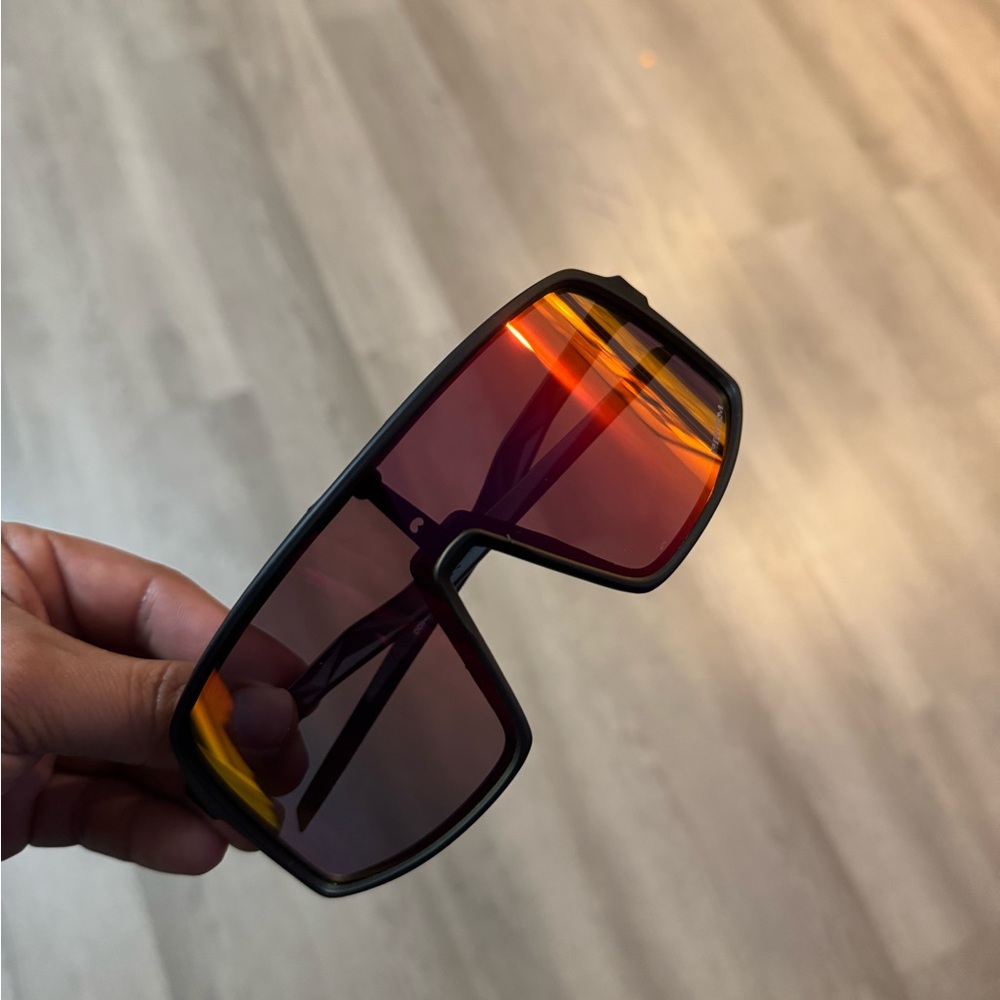 Oakley Black Frame with Red and Orange Lenses